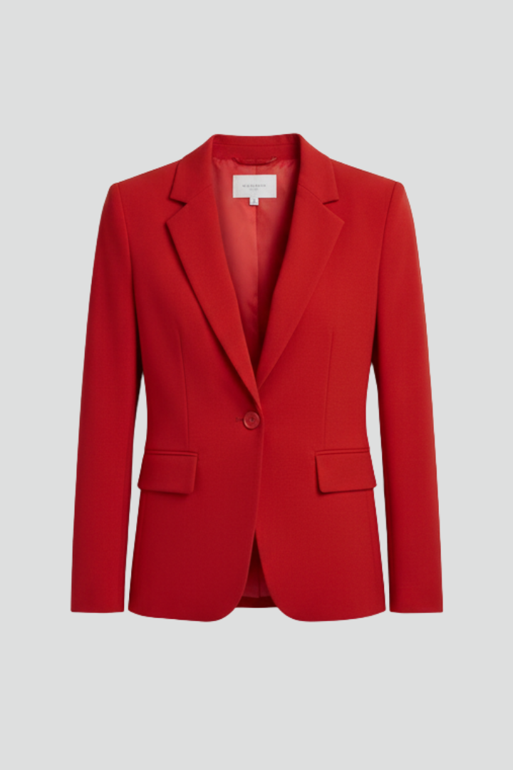 Brooke Womens Single Button Blazer with Notched Lapel