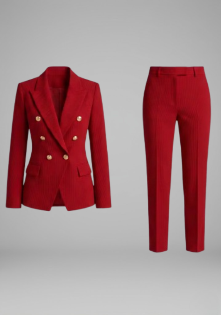 Morgan Womens Double-Breasted Blazer and Trousers Set