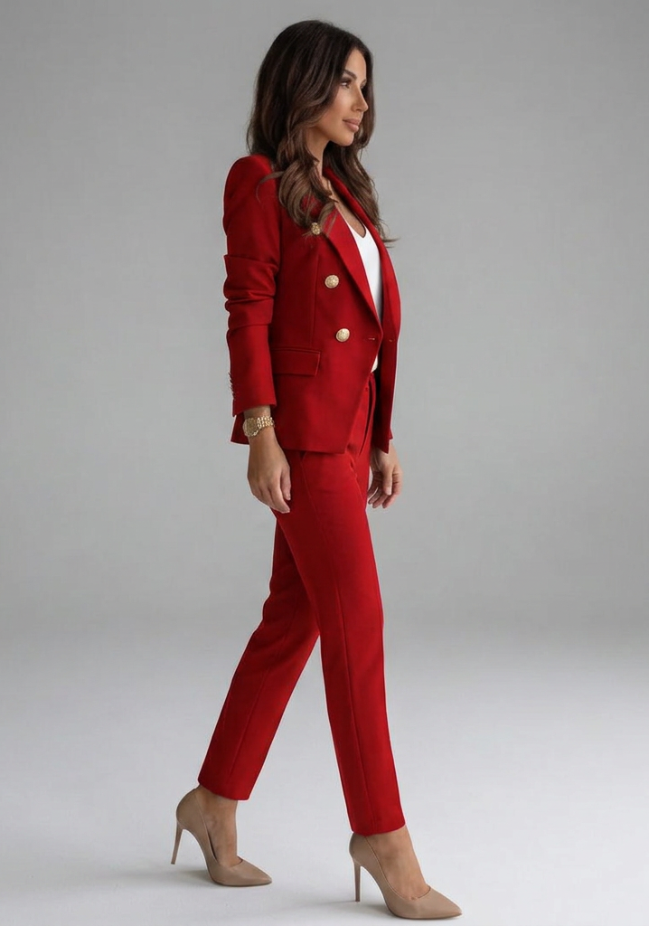 Morgan Womens Double-Breasted Blazer and Trousers Set