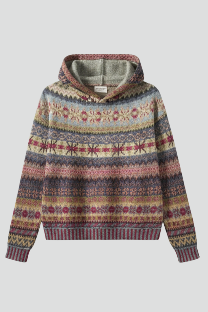 Dakota Womens Patterned Hoodie with Ribbed Cuffs