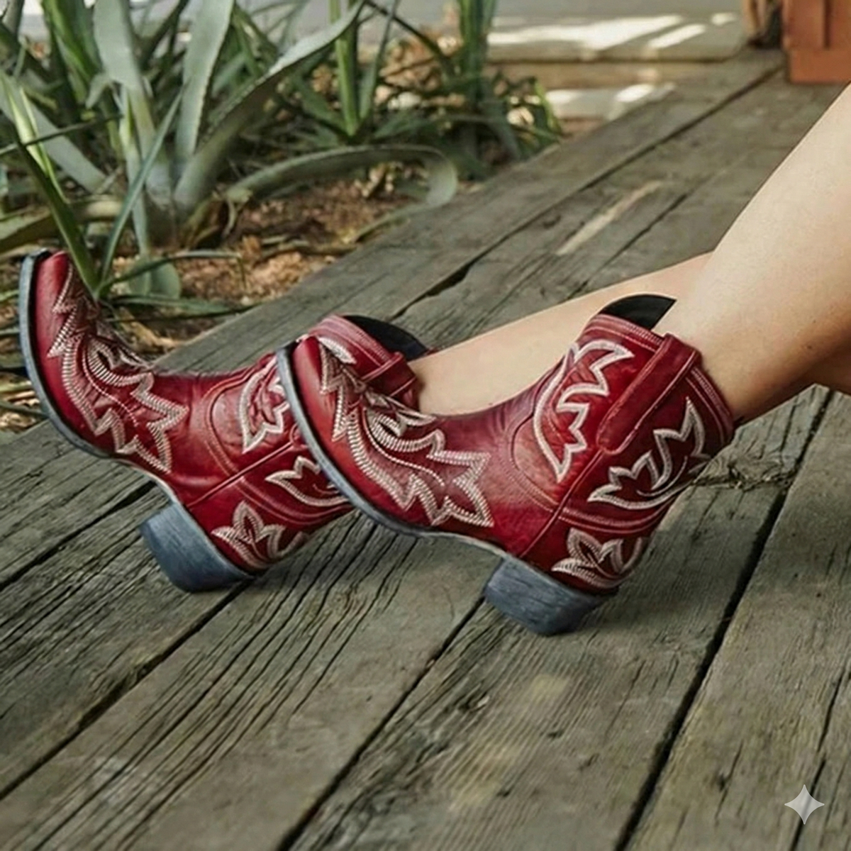 Jamie Womens Embroidered Cowgirl Ankle Boots