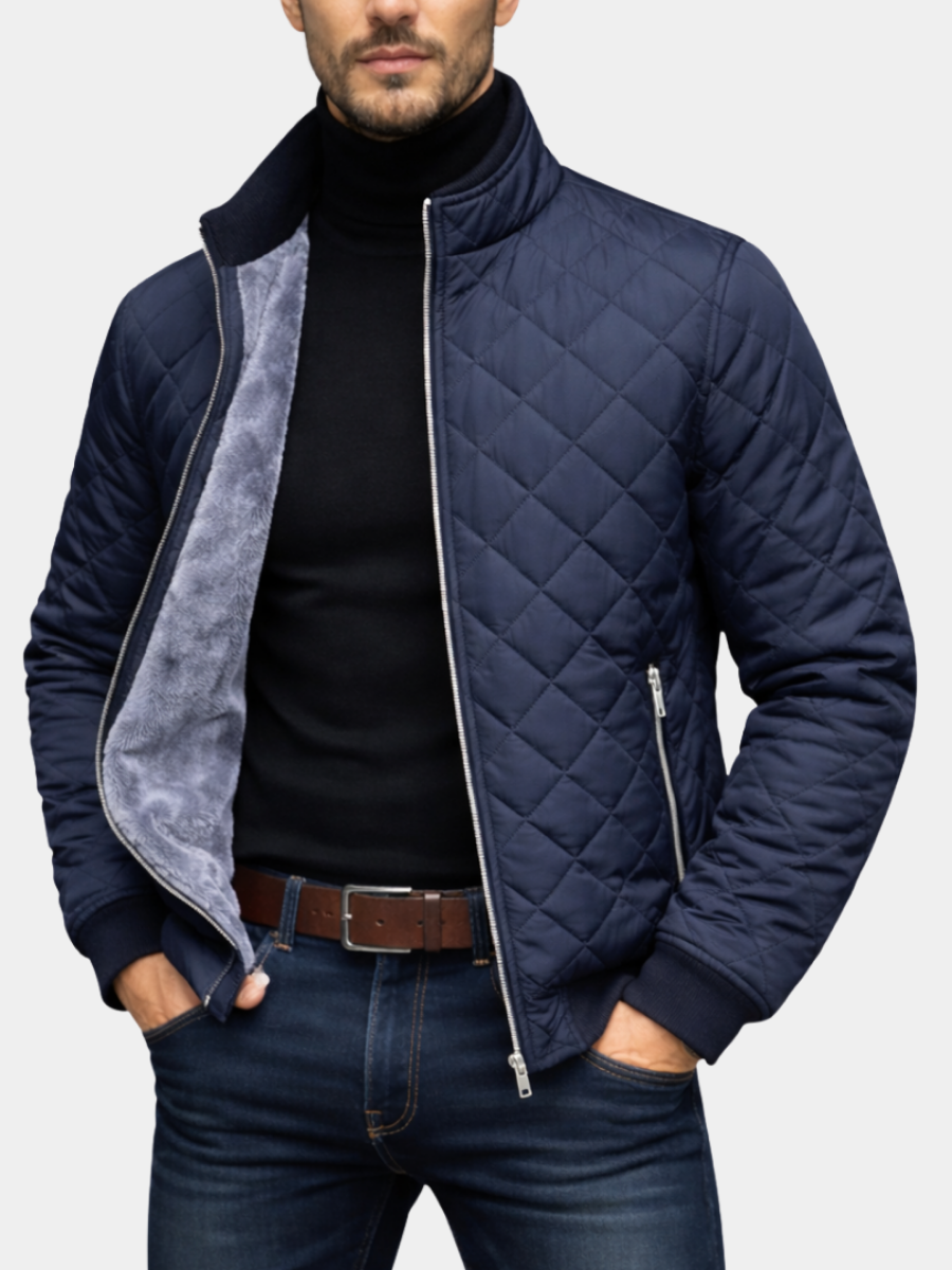 Joseph Mens Quilted Winter Jacket with Stand Collar