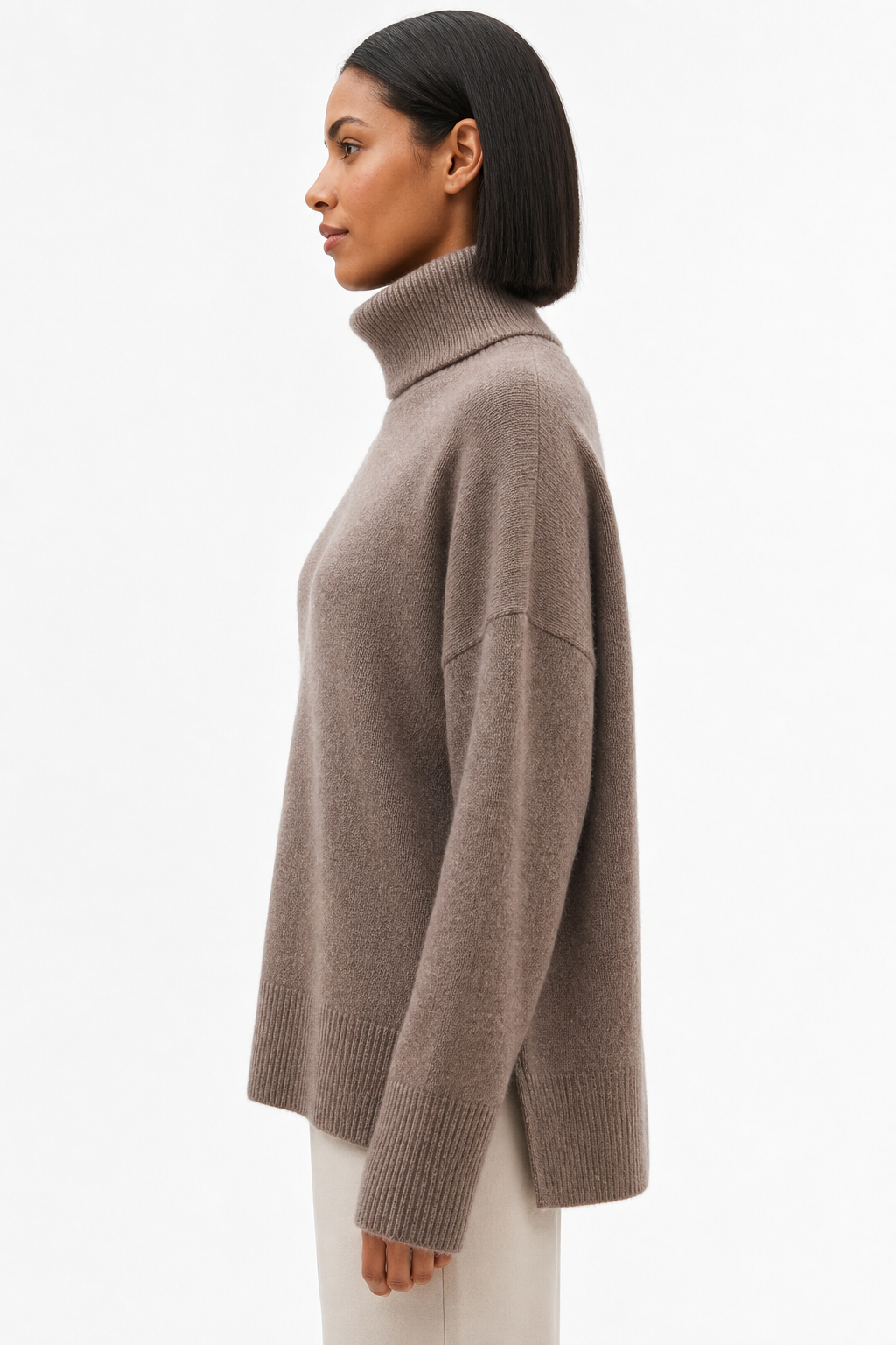 Sabrina Womens Oversized Turtleneck Sweater