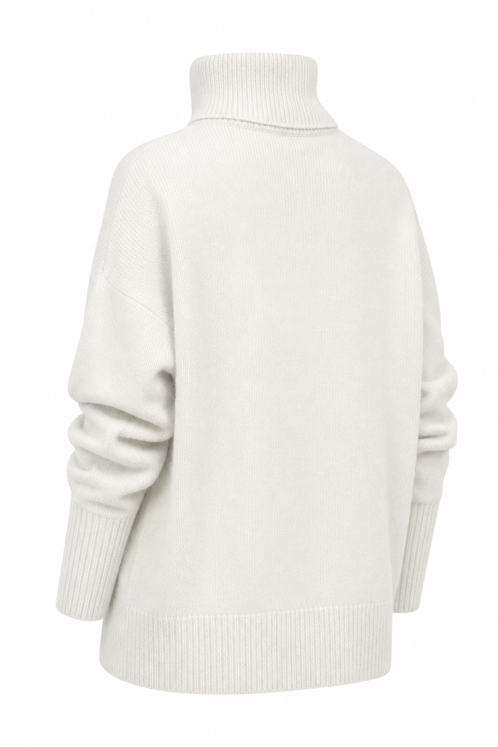 Sabrina Womens Oversized Turtleneck Sweater in White