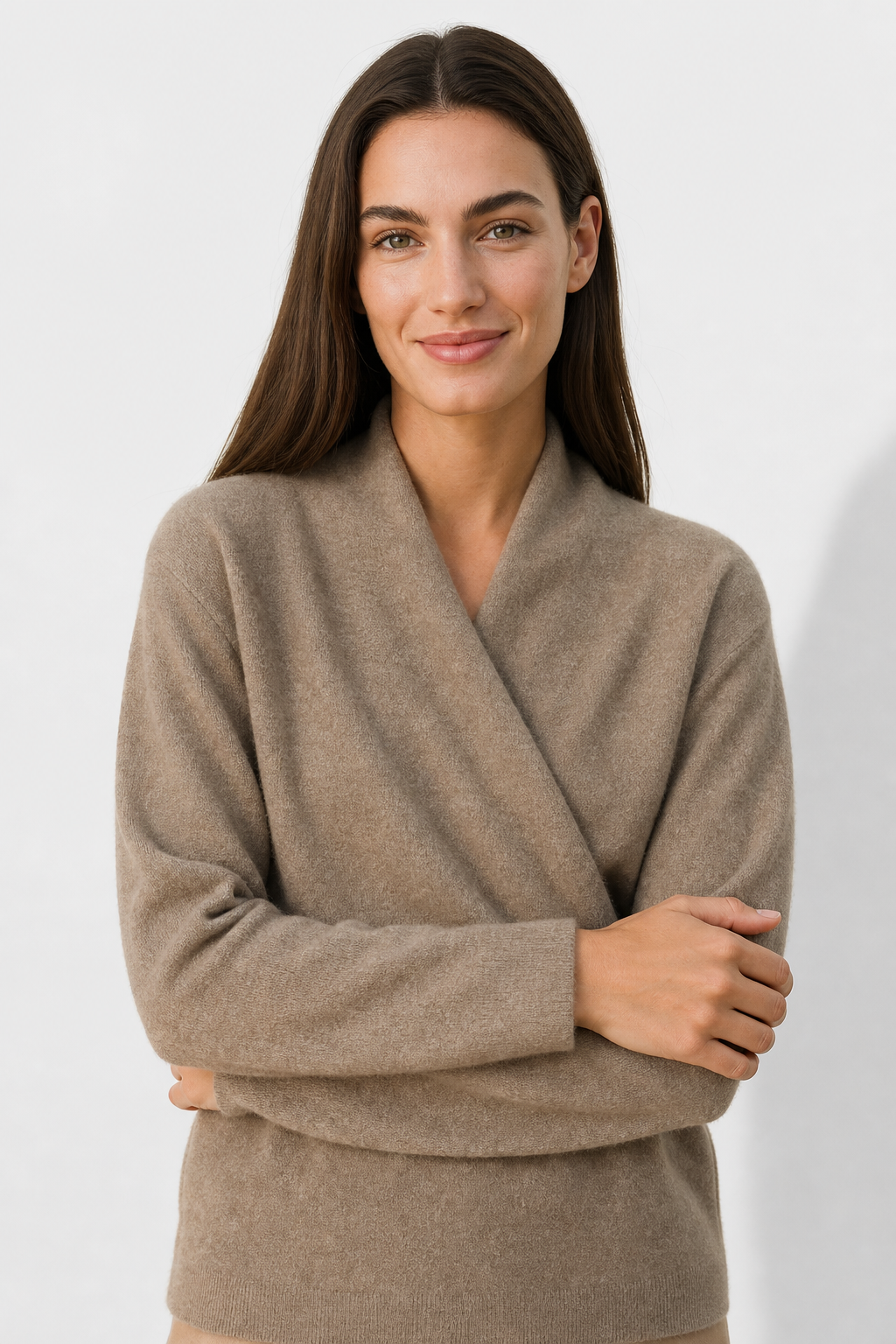 Kathryn Womens Cashmere Wrap Sweater with V-Neck