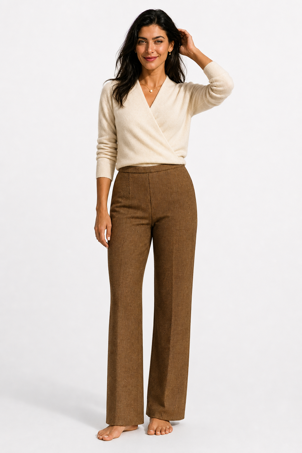Kathryn Womens Cashmere Wrap Sweater with V-Neck