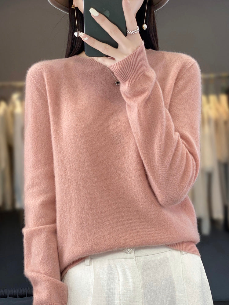 Aldora | Women's Relaxed Fit Knit Pullover Sweater — Soft Fuzzy Crew Neck in 14 Colors | Westmere