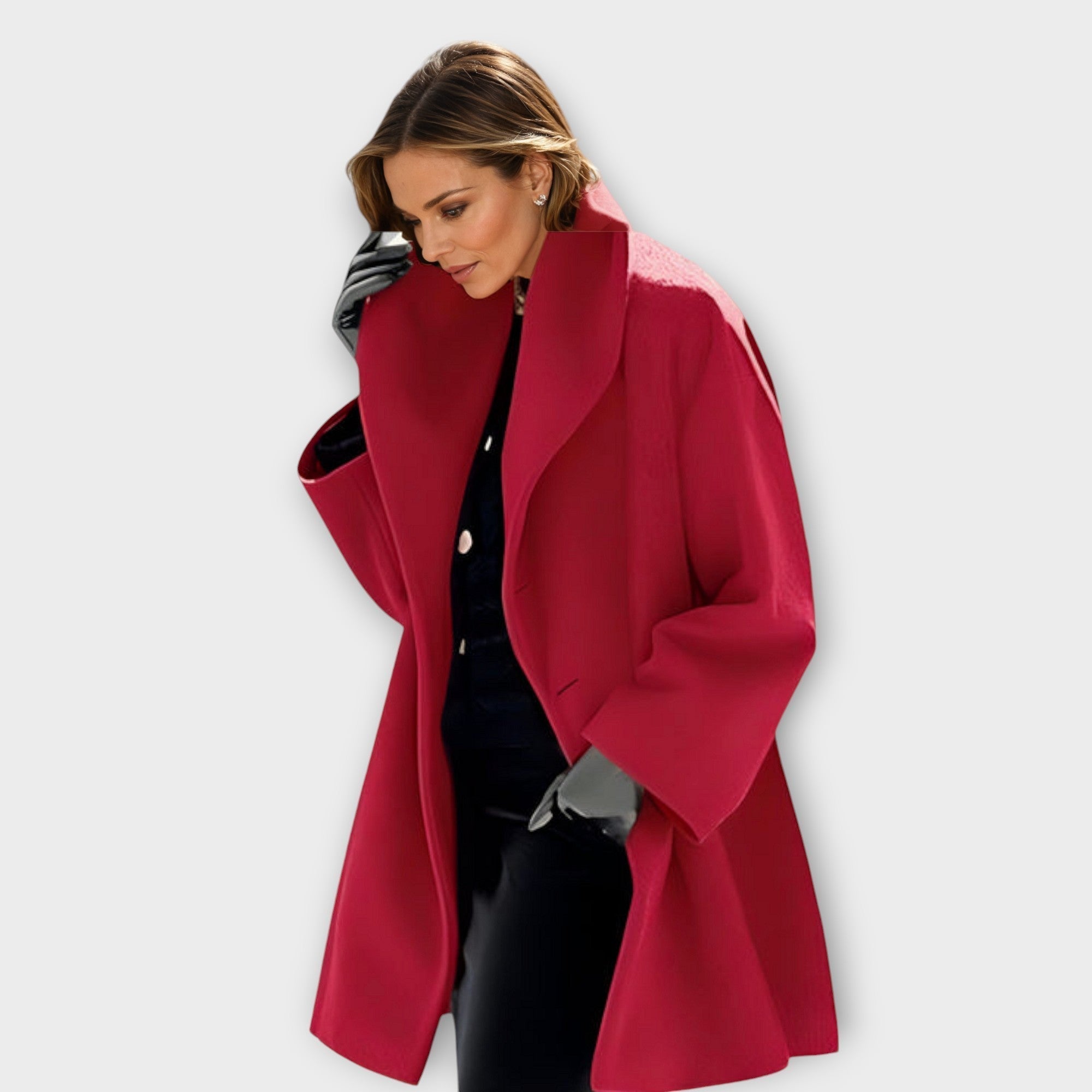 Women’s Hooded Coat – Oversized Thigh-Length Fit – Cozy Statement Style
