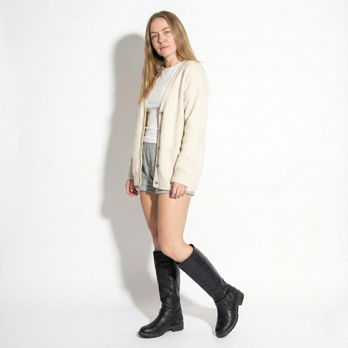 Aurela Womens Knee-High Boots with Supportive Sole