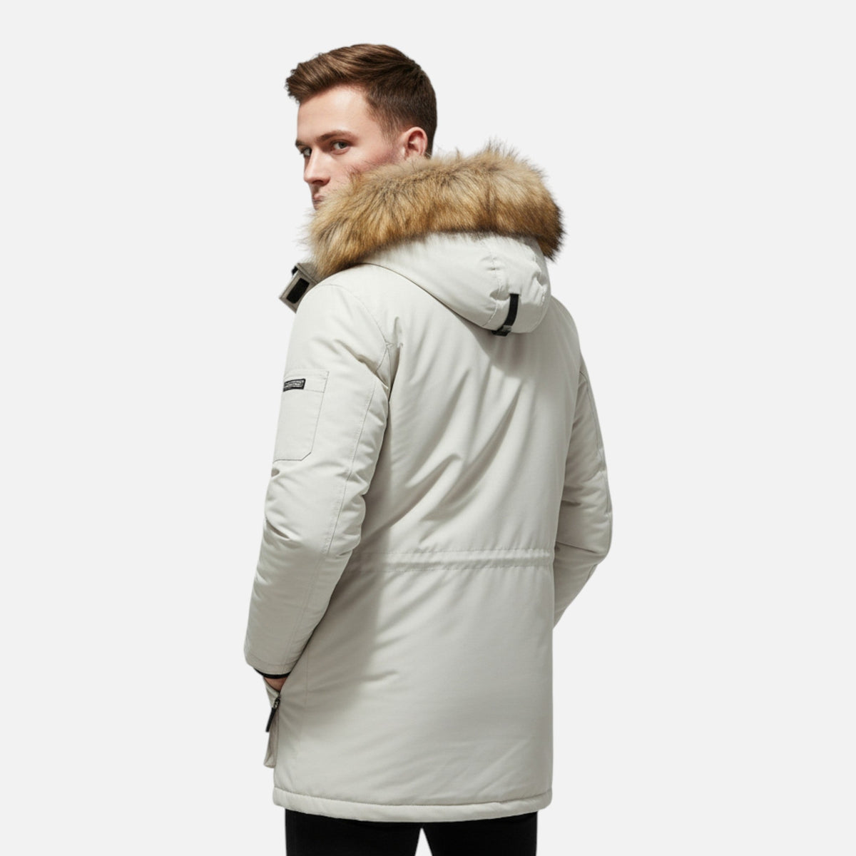Jeff Mens Winter Parka with Hood, Fleece Lining