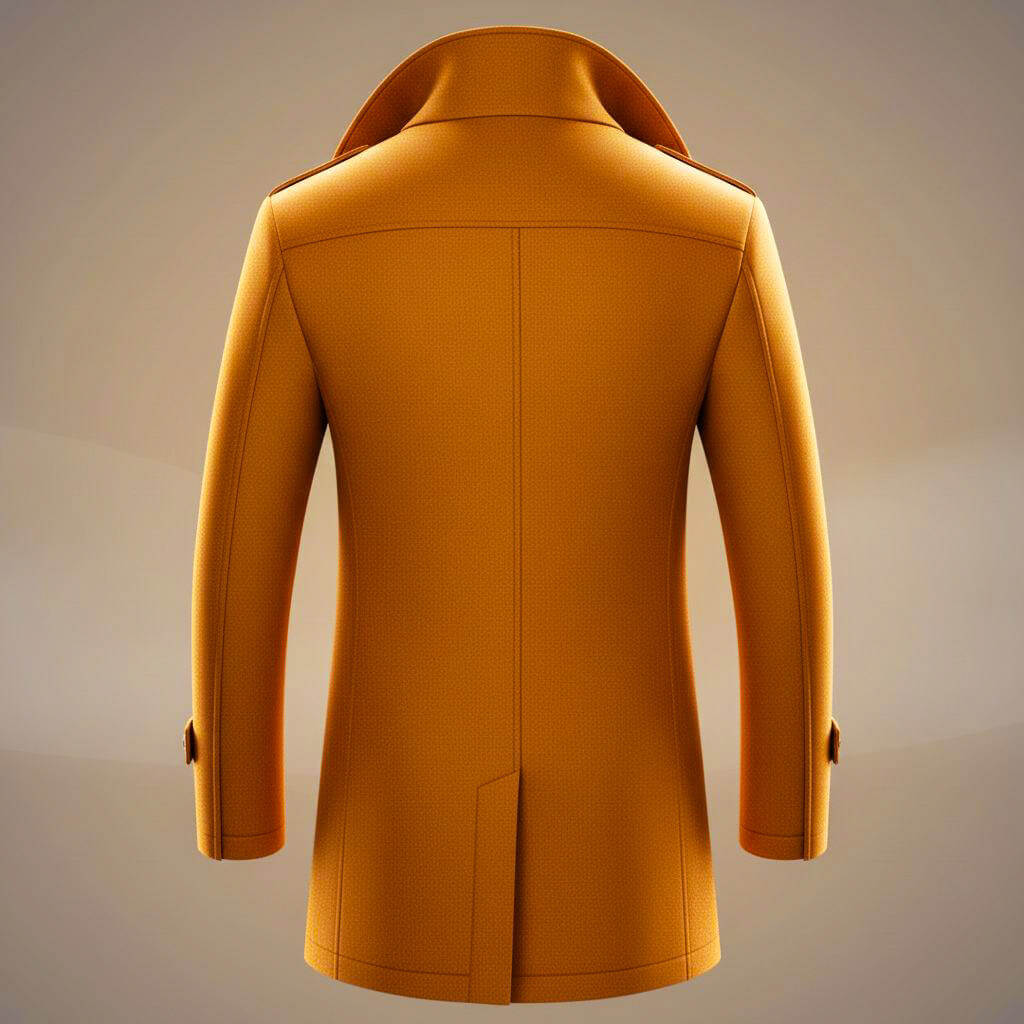 Kensworth Mens Virgin Wool Coat with Detachable Scarf