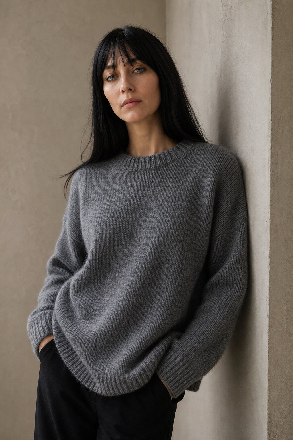 Deanna Womens Pure Cashmere Oversized Sweater