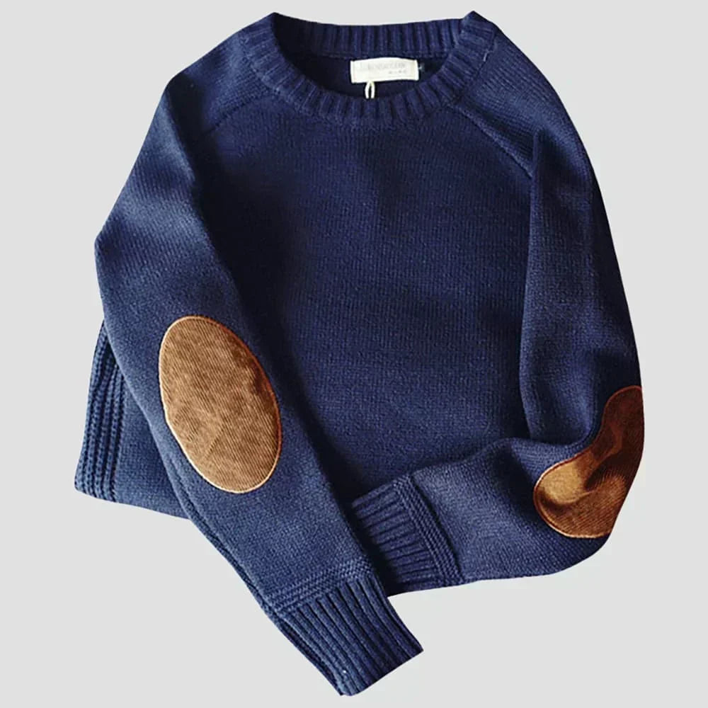 Fabian | Herren Klassischer Strickpullover mit Ellbogenpatches — Winter-Knit in 4 Farben | Westmere