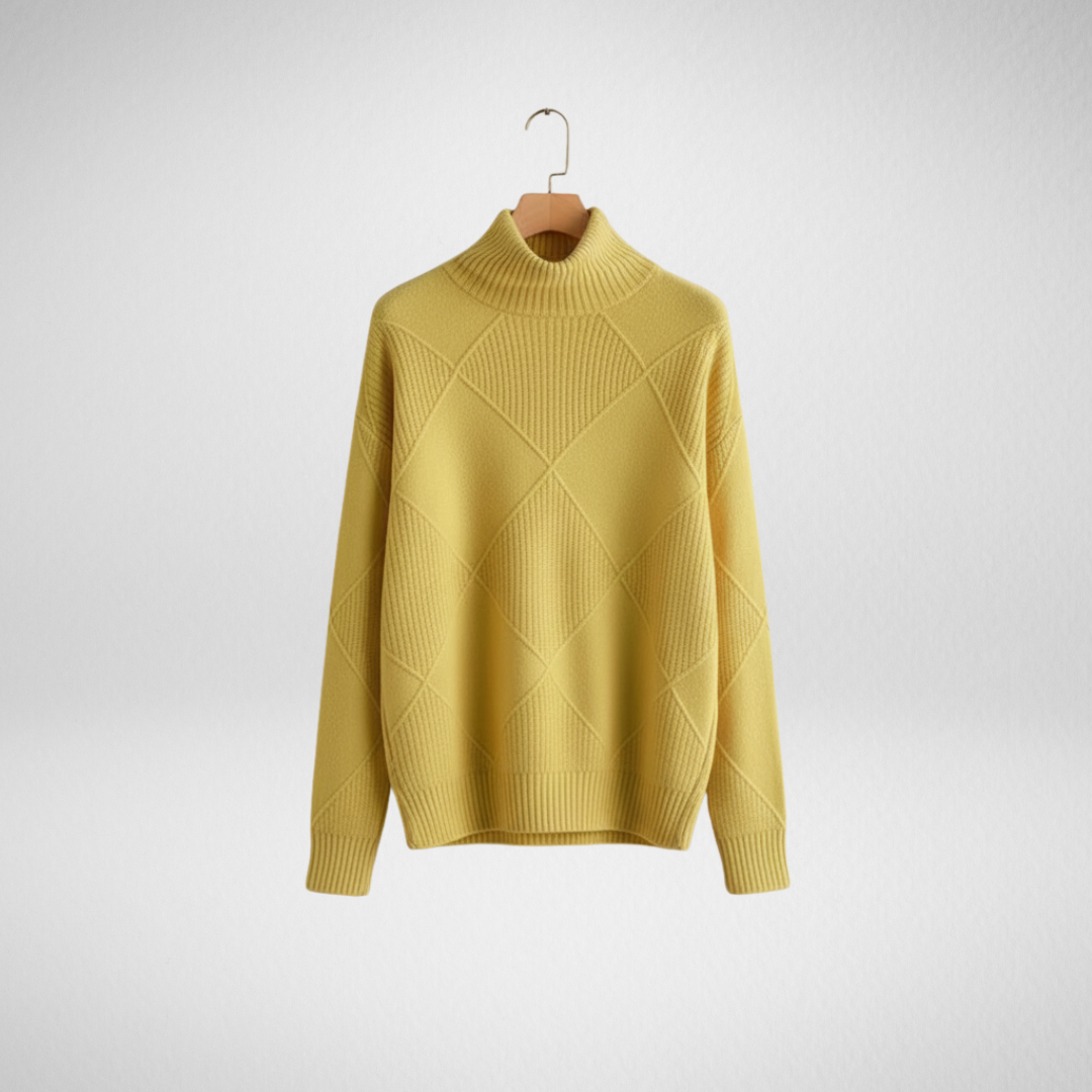 Calloway | Women's Diamond Knit Turtleneck Sweater — Raised Diamond Texture in 13 Colors | Westmere