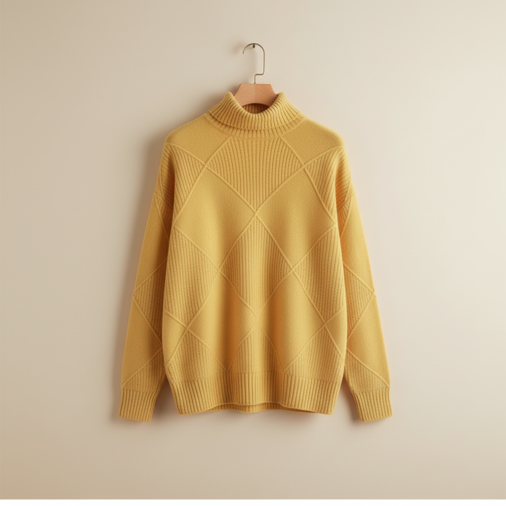 Calloway | Women's Diamond Knit Turtleneck Sweater — Raised Diamond Texture in 13 Colors | Westmere
