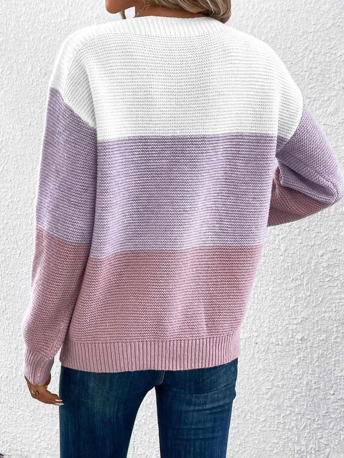 Casmira | Women's Color Block Pullover Sweater — Tonal Panel Knit with Boat Neckline | Westmere
