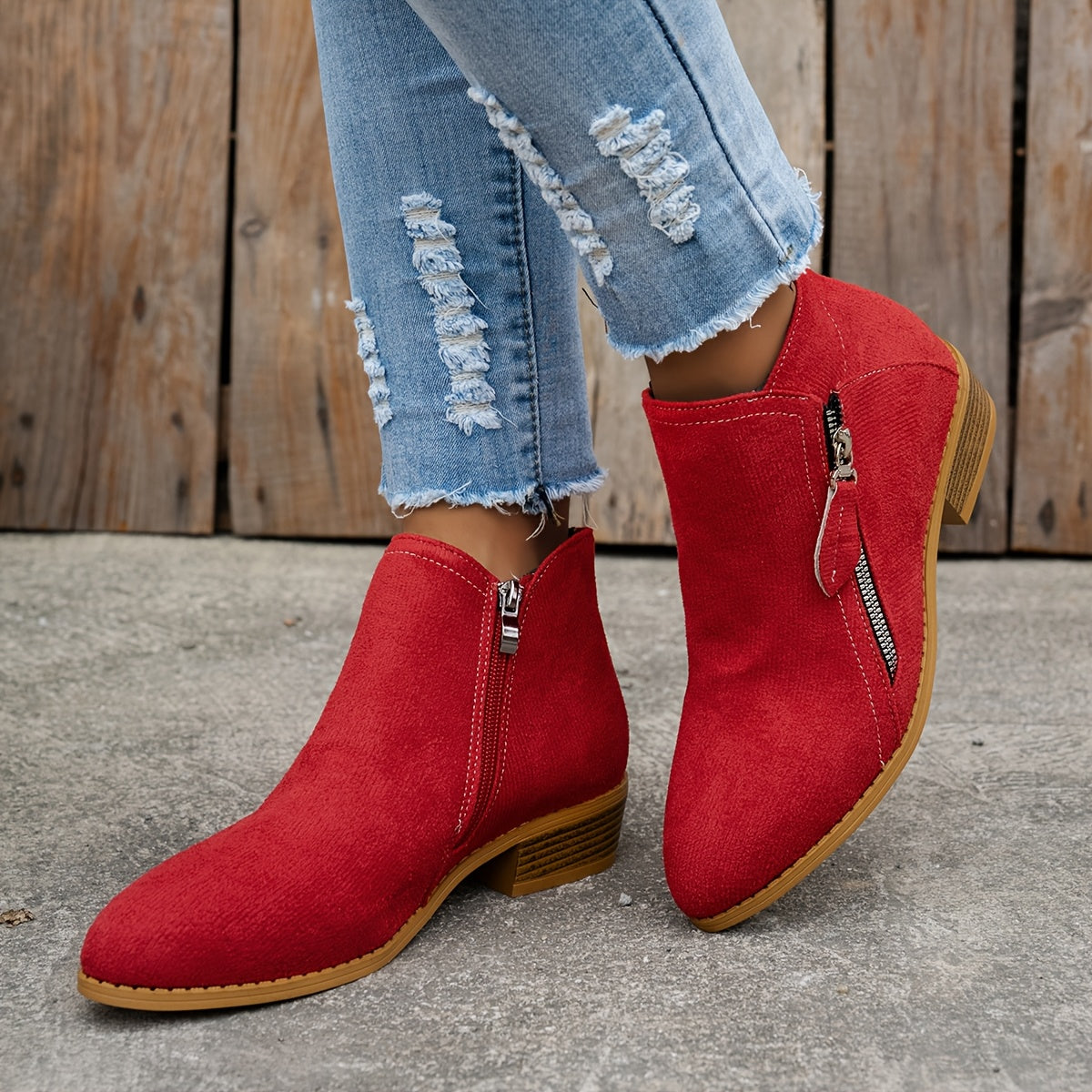 Raya Womens Ankle Boots with Side Zipper