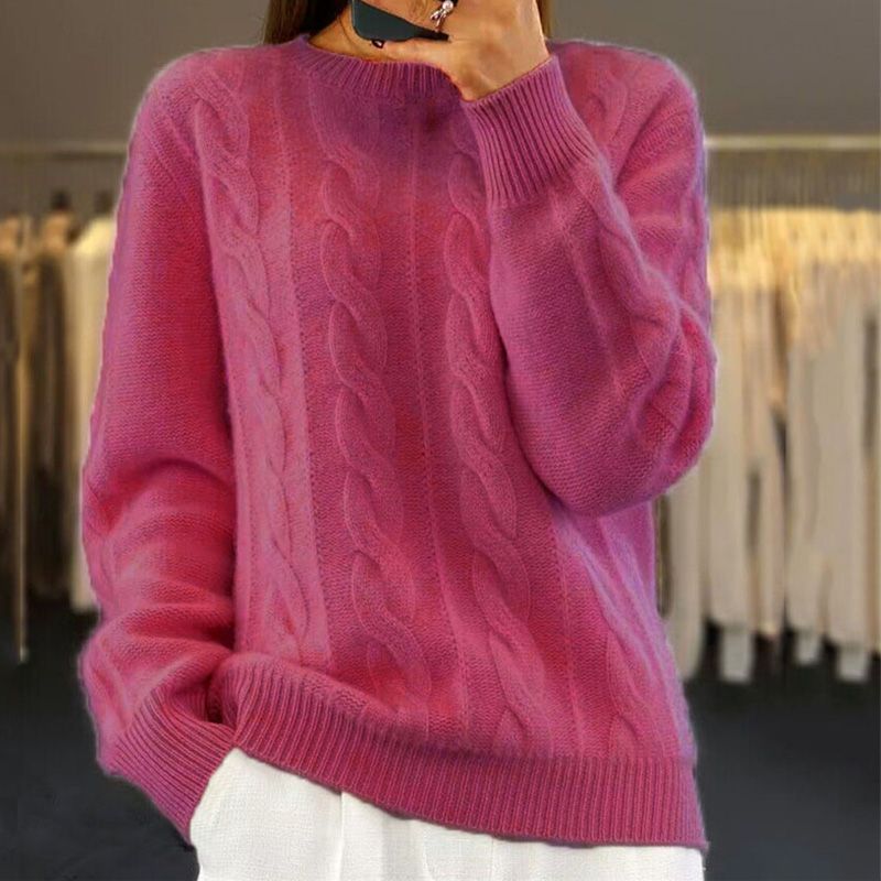 Corabel | Women's Cable Knit Pullover Sweater — Classic Crew Neck in 5 Colors S–XL | Westmere