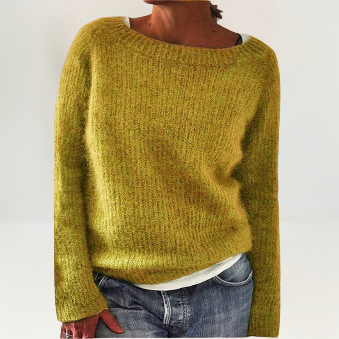 Coralie | Women's Relaxed Fit Knit Pullover Sweater — Boat Neck Layering Top in 7 Colors | Westmere