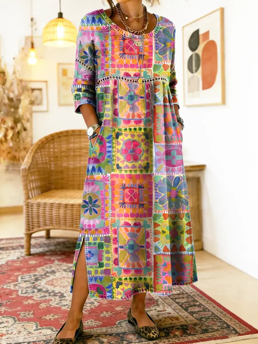 Pilar™ | Ethnic Print Dress