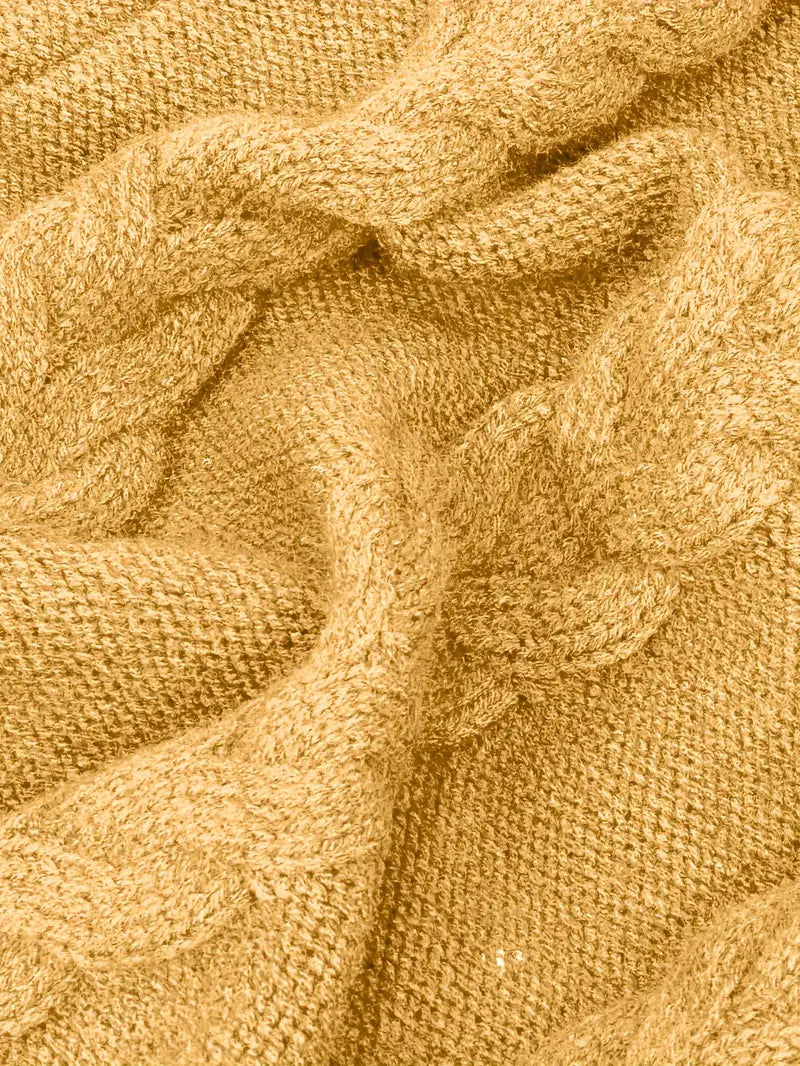 Women's Chunky Cable-Knit Turtleneck Sweater | Oversized Hip-Length Fit, Long Sleeves | 8 Colorways | One Size