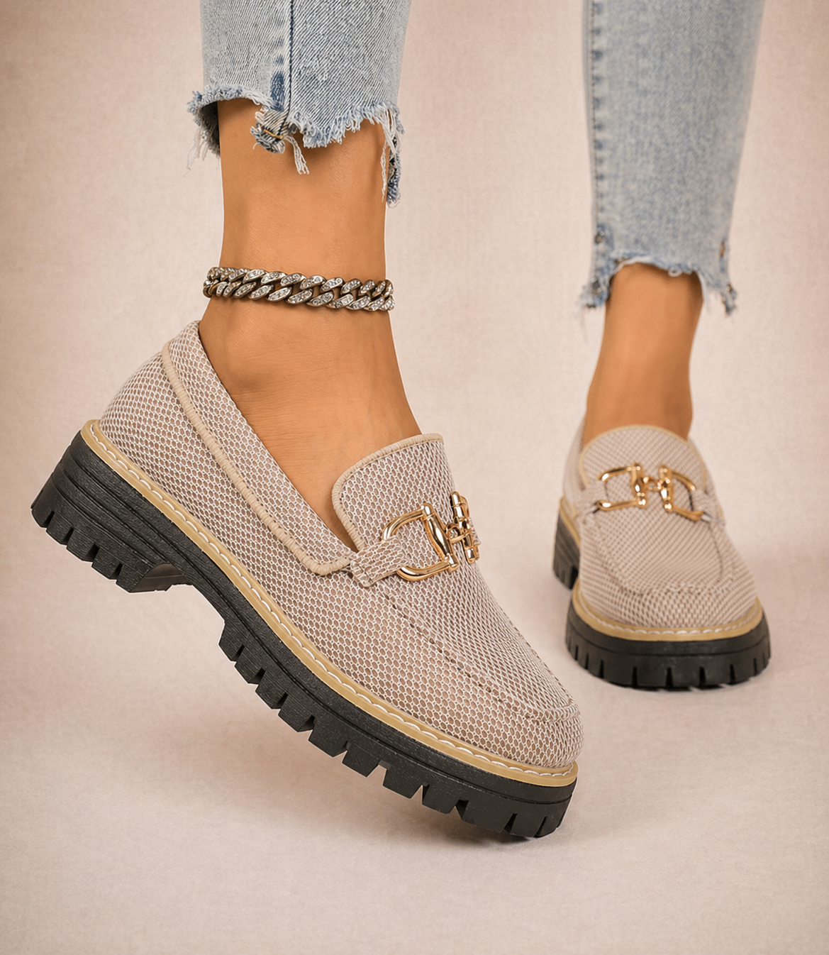 Liza™ | Breathable mesh loafers with thick sole