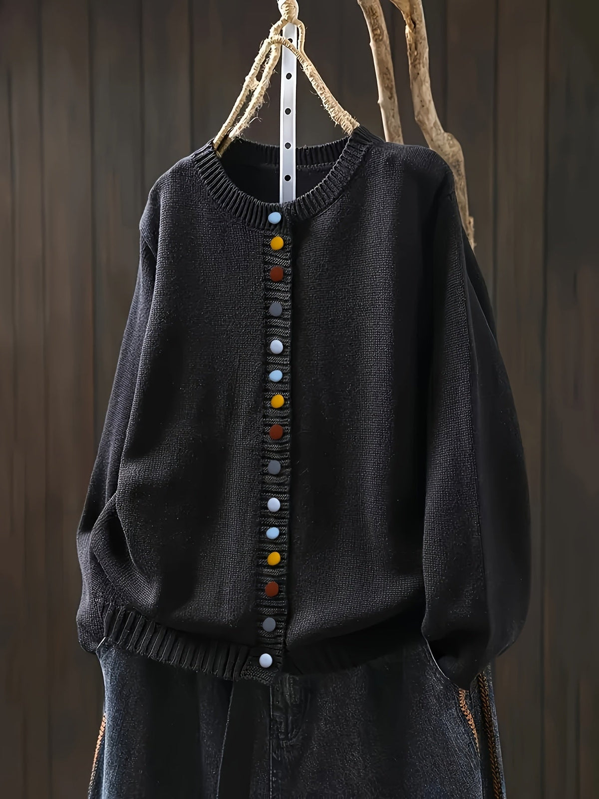 Women's Button-Accent Cardigan, Relaxed Fit | Timeless Layering Piece, One Size | 9 Colorways