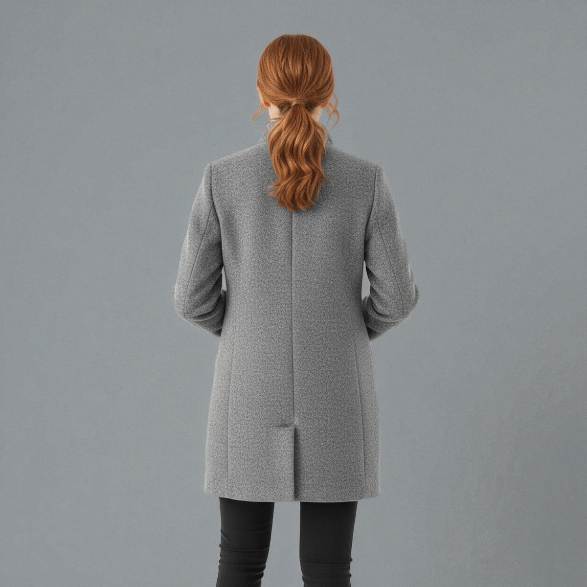 Elara Womens Winter Coat with Stand-Up Collar and Side Pockets