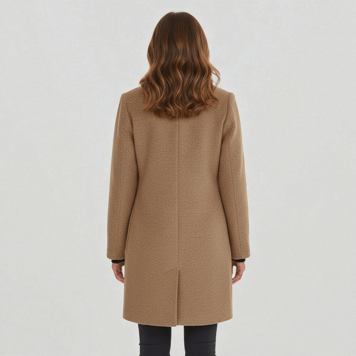 Elara Womens Winter Coat with Stand-Up Collar and Side Pockets
