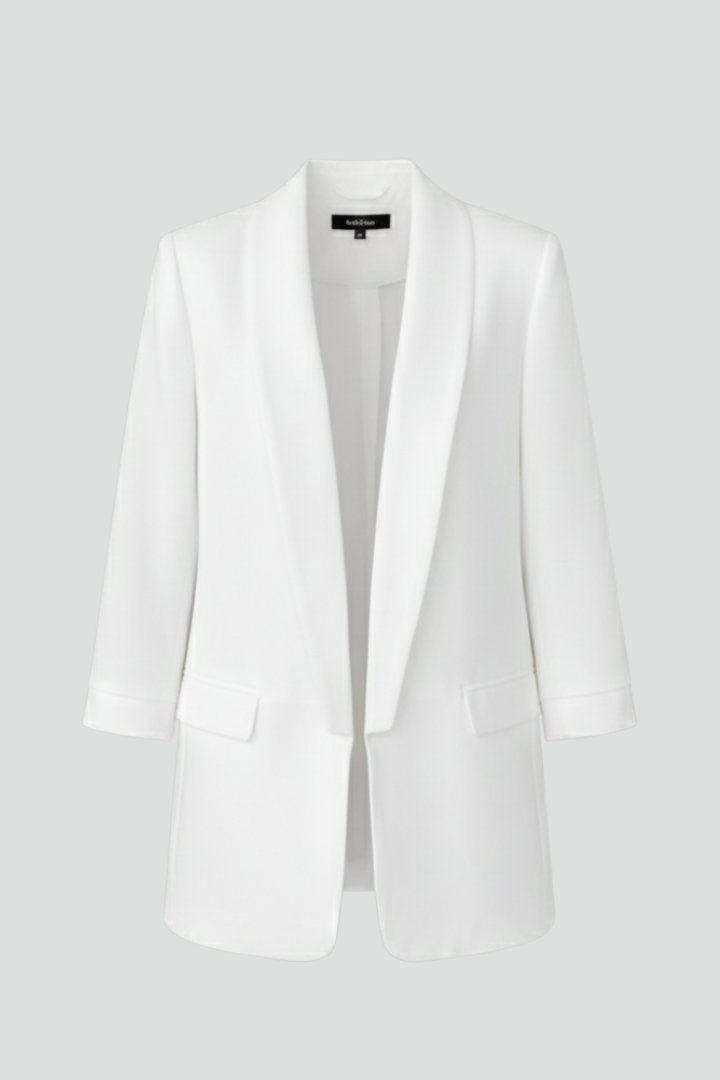 Women's Fitted Wrap Collar Blazer, Button Front | Tailored Waistline, Long Sleeves | 5 Colorways | S–3XL