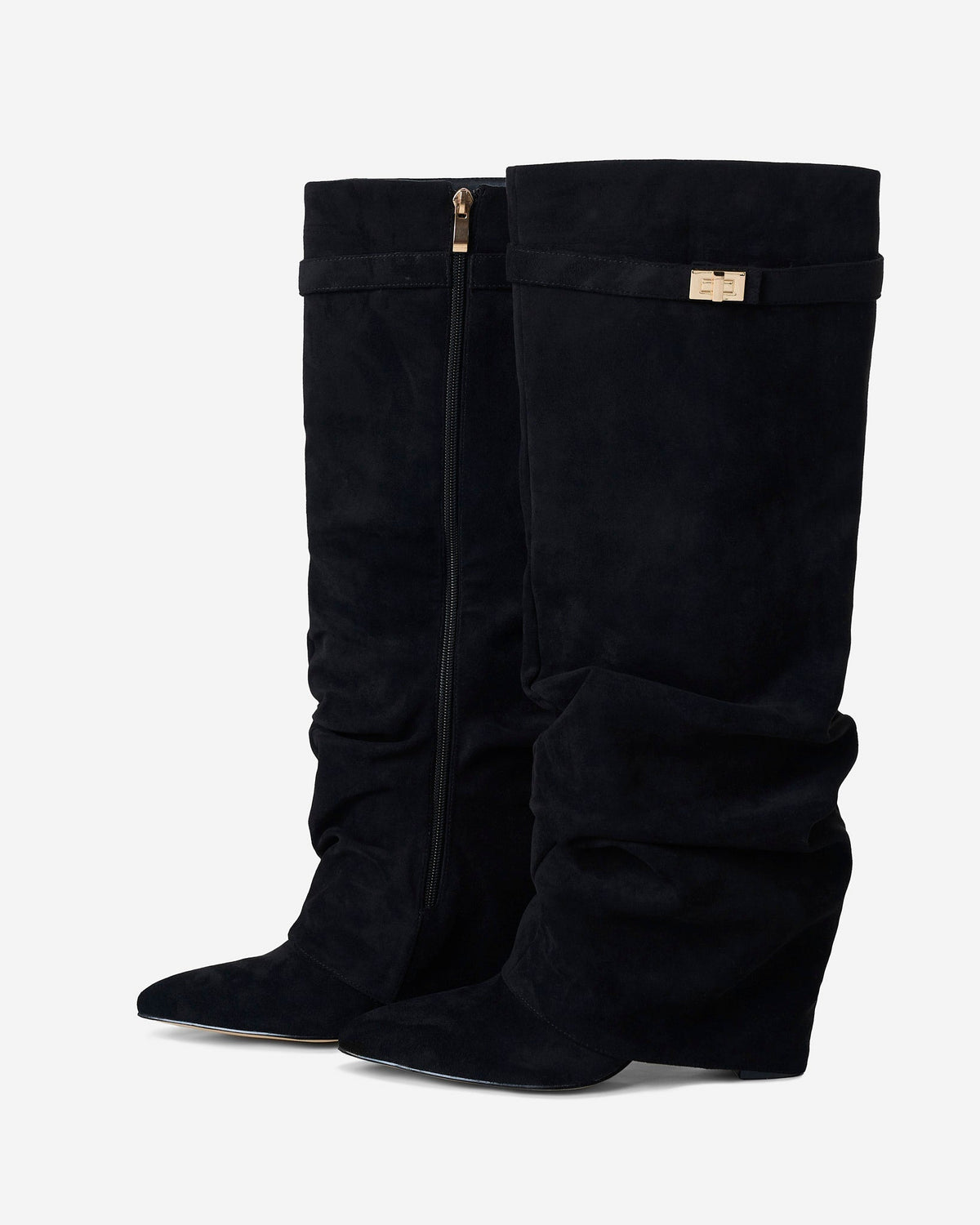 Jill Womens Knee High Boots with Hidden Heel