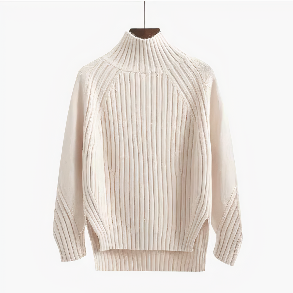 Floryn | Women's Ribbed Knit Mock Neck Sweater — Vertical Rib Pullover in 5 Colors | Westmere