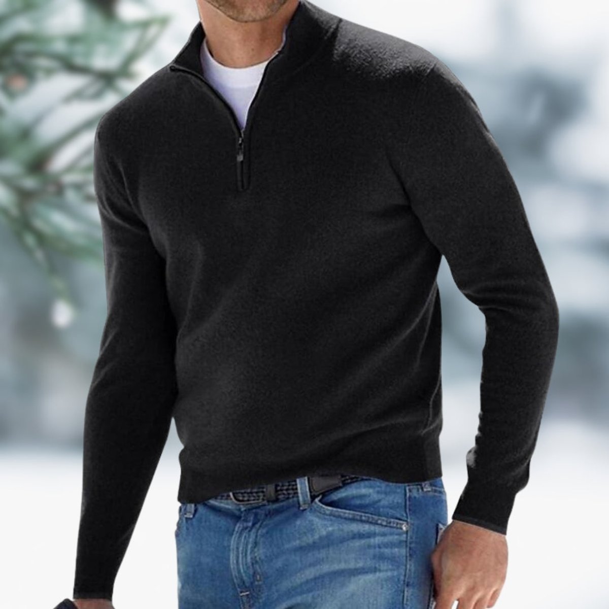 Alexander | Herren Feinstrick Quarter-Zip Pullover — Elastische Bündchen mit Modernem Schnitt in 10 Farben | Westmere