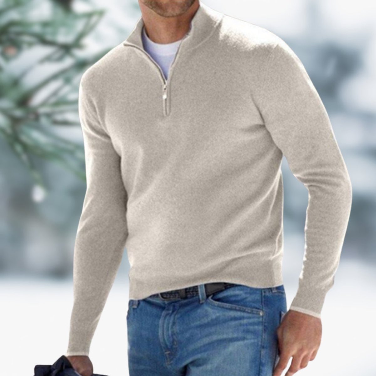 Alexander | Herren Feinstrick Quarter-Zip Pullover — Elastische Bündchen mit Modernem Schnitt in 10 Farben | Westmere