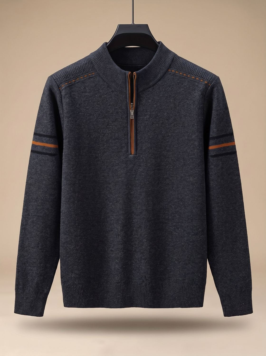 Simon | Herren Half-Zip Stehkragen Pullover — Klassisches Design mit Kontrastnähten in 4 Farben | Westmere