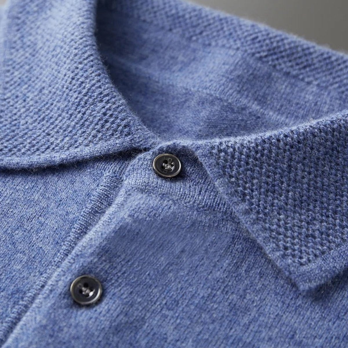 Sebastian | Herren Kaschmir Polo Knit Sweater — Langarm Business Pullover mit Knopfleiste in 5 Farben | Westmere