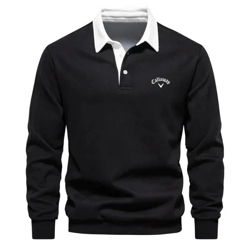 Sebastian | Herren Langarm-Polo Pullover — Tailored Fit mit Kontrastkragen in 6 Farben | Westmere