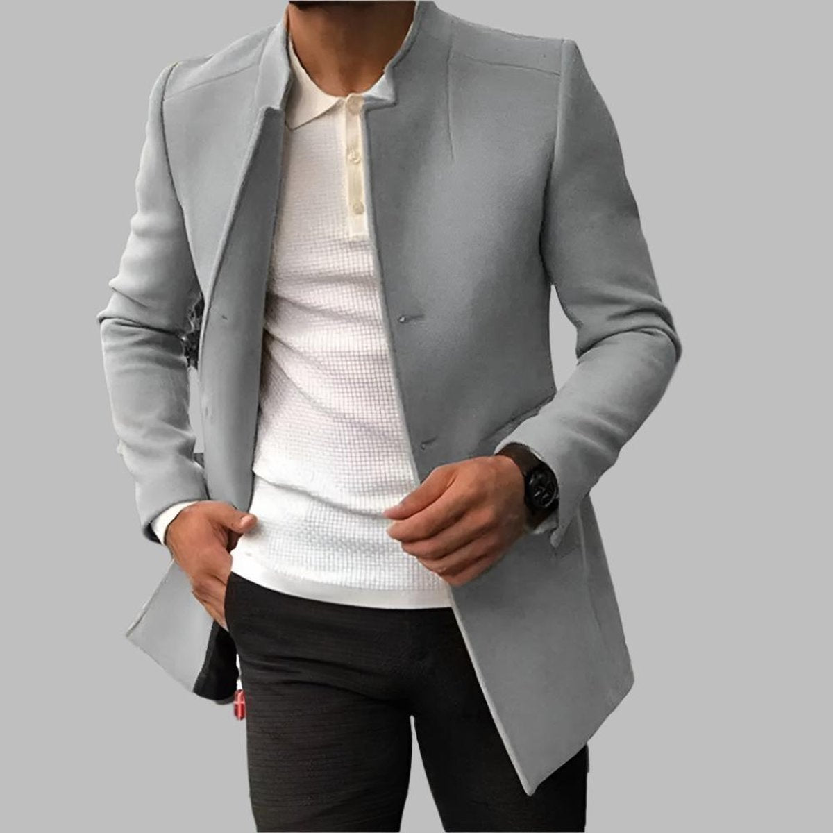 Matthias | Herren Slim-Fit Wollmantel mit Stehkragen — Eleganter Wintermantel in 5 Farben | Westmere