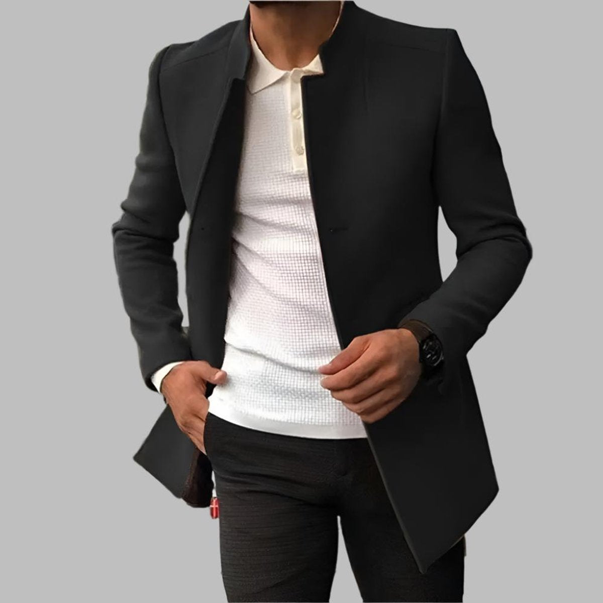 Matthias | Herren Slim-Fit Wollmantel mit Stehkragen — Eleganter Wintermantel in 5 Farben | Westmere