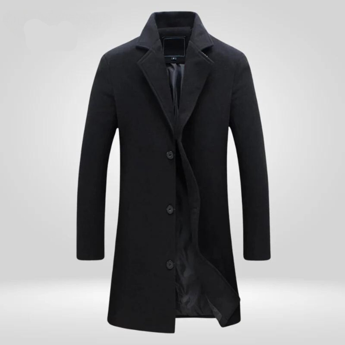 Florian | Herren Langer Wollmantel Einreihig — Klassisch mit Revers-Kragen und Innenfutter M–5XL | Westmere