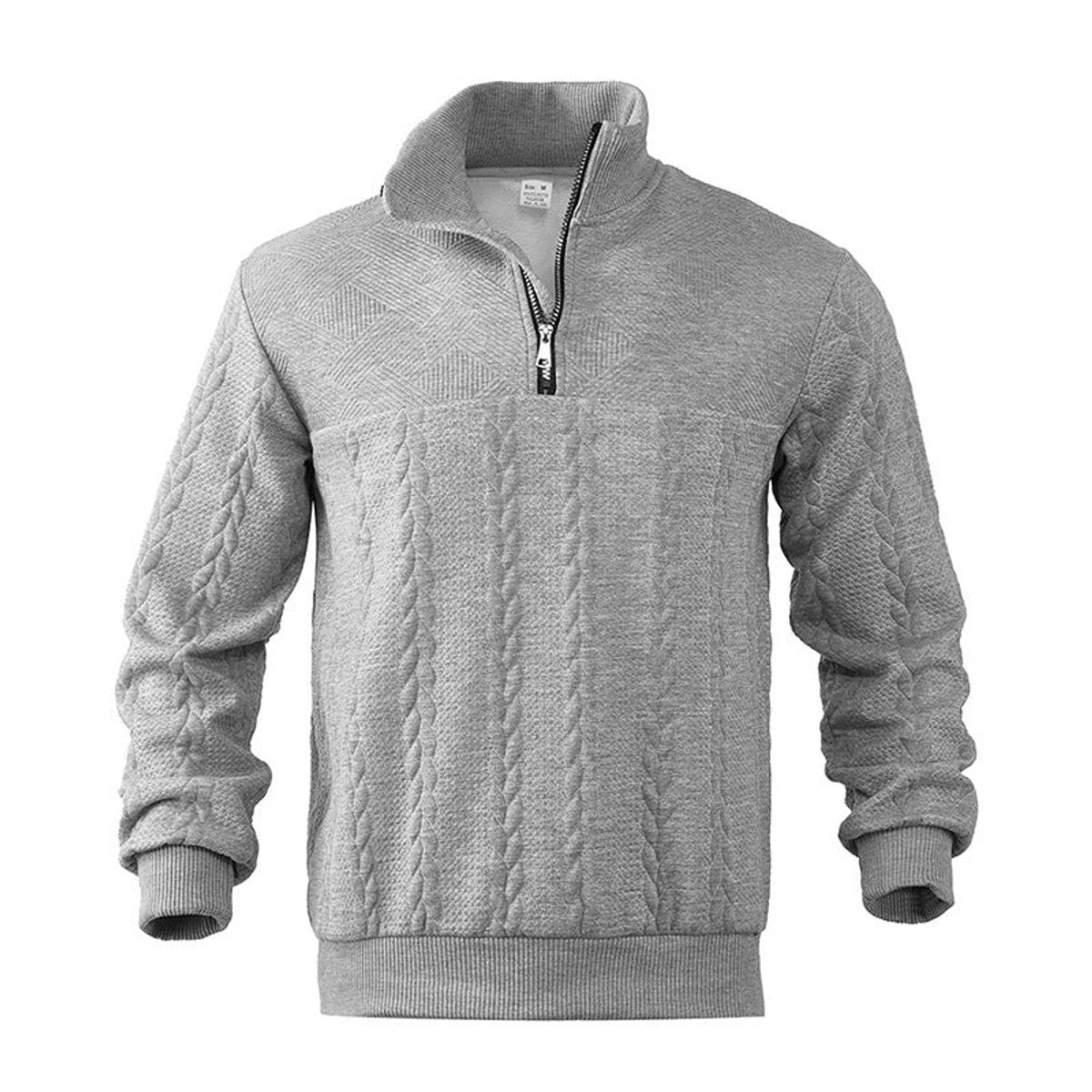 Andreas | Herren Zopfstrick Quarter-Zip Pullover — Metallreißverschluss mit Rippbündchen in 5 Farben | Westmere