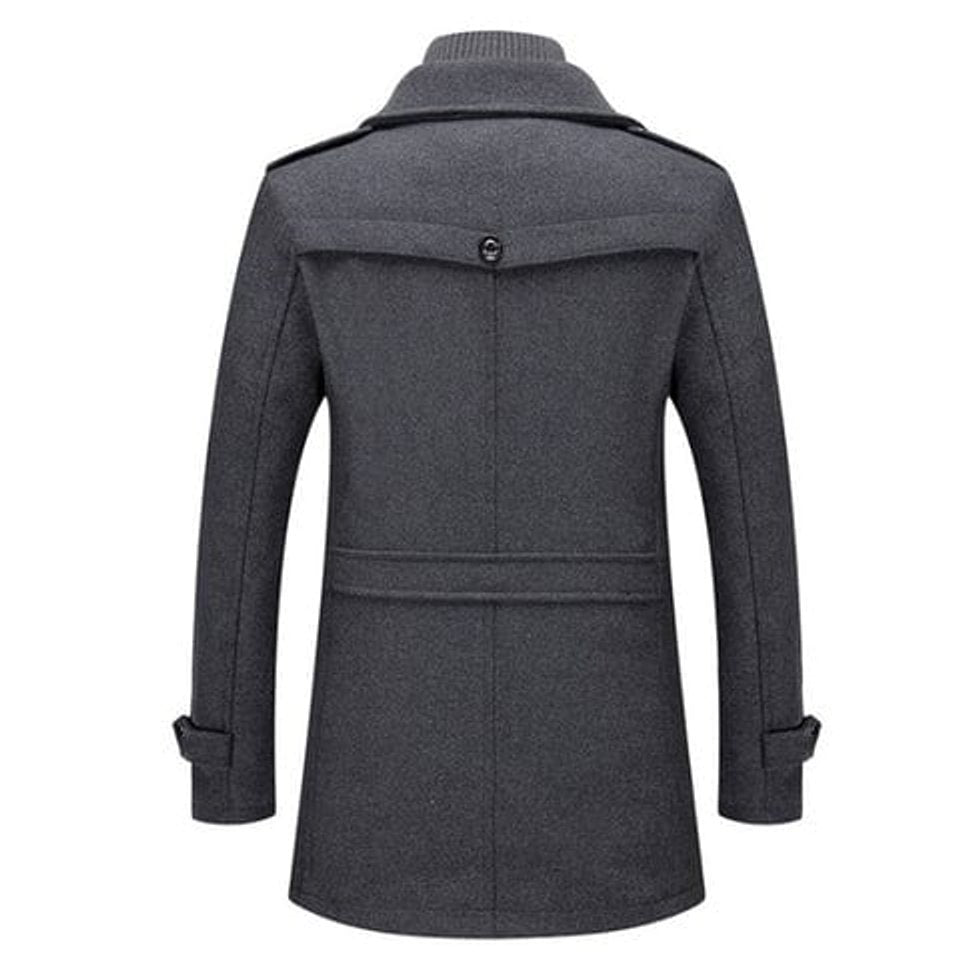 Lukas | Herren Zweiteiliger Slim-Fit Wollmantel — Wintermantel mit Abnehmbarem Strickkragen in 3 Farben | Westmere