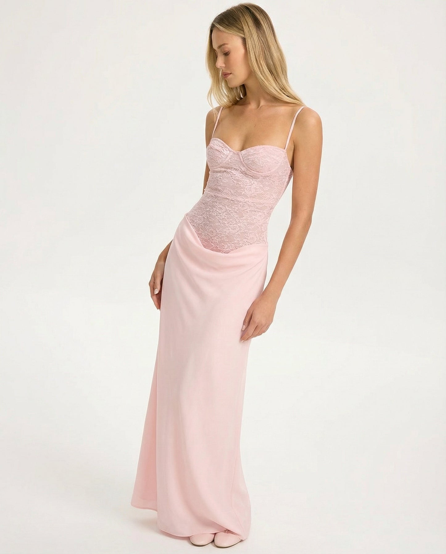 Rose Muse™ – Lace Corset Maxi Dress (Romantic Sculpted Elegance)