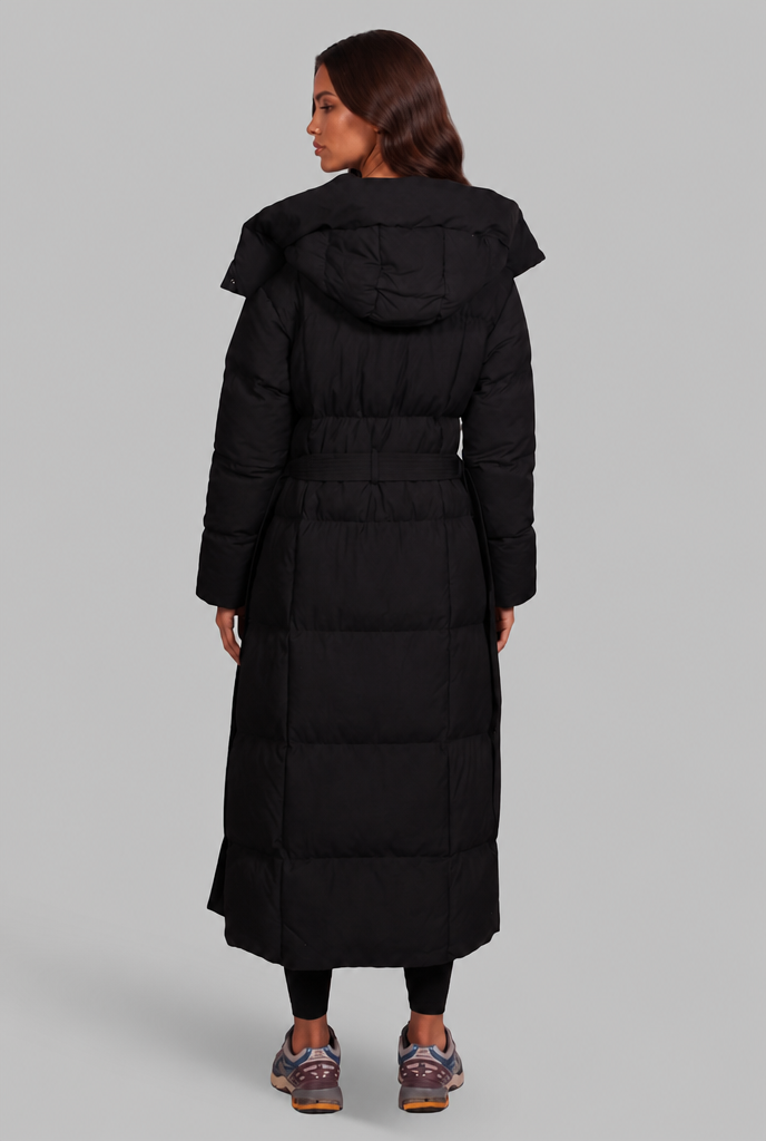 Luciana Womens Long Puffer Coat with Oversized Hood