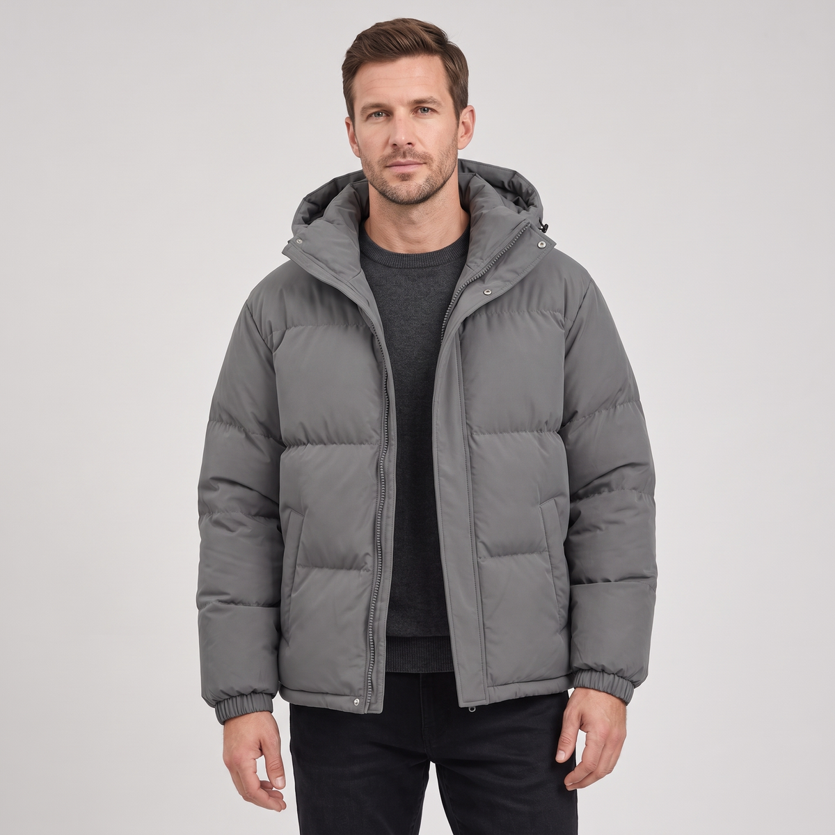 Nathaniel Mens Padded Puffer Winter Jacket with Hood