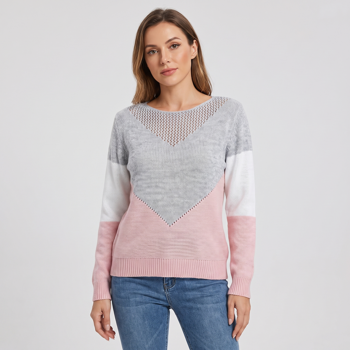 Wendy Womens Loose Fit Pullover Sweater for Everyday Wear