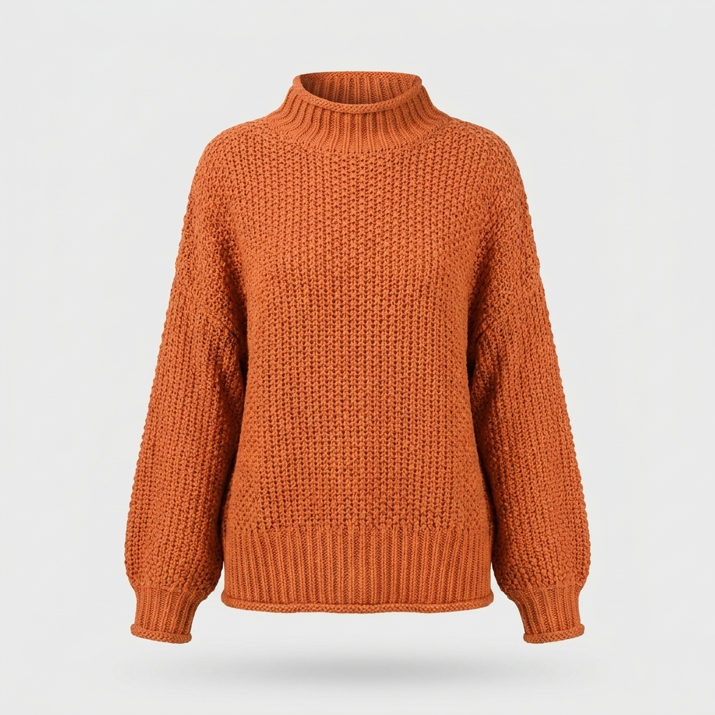 Latoya Womens Knitted Sweater in Orange