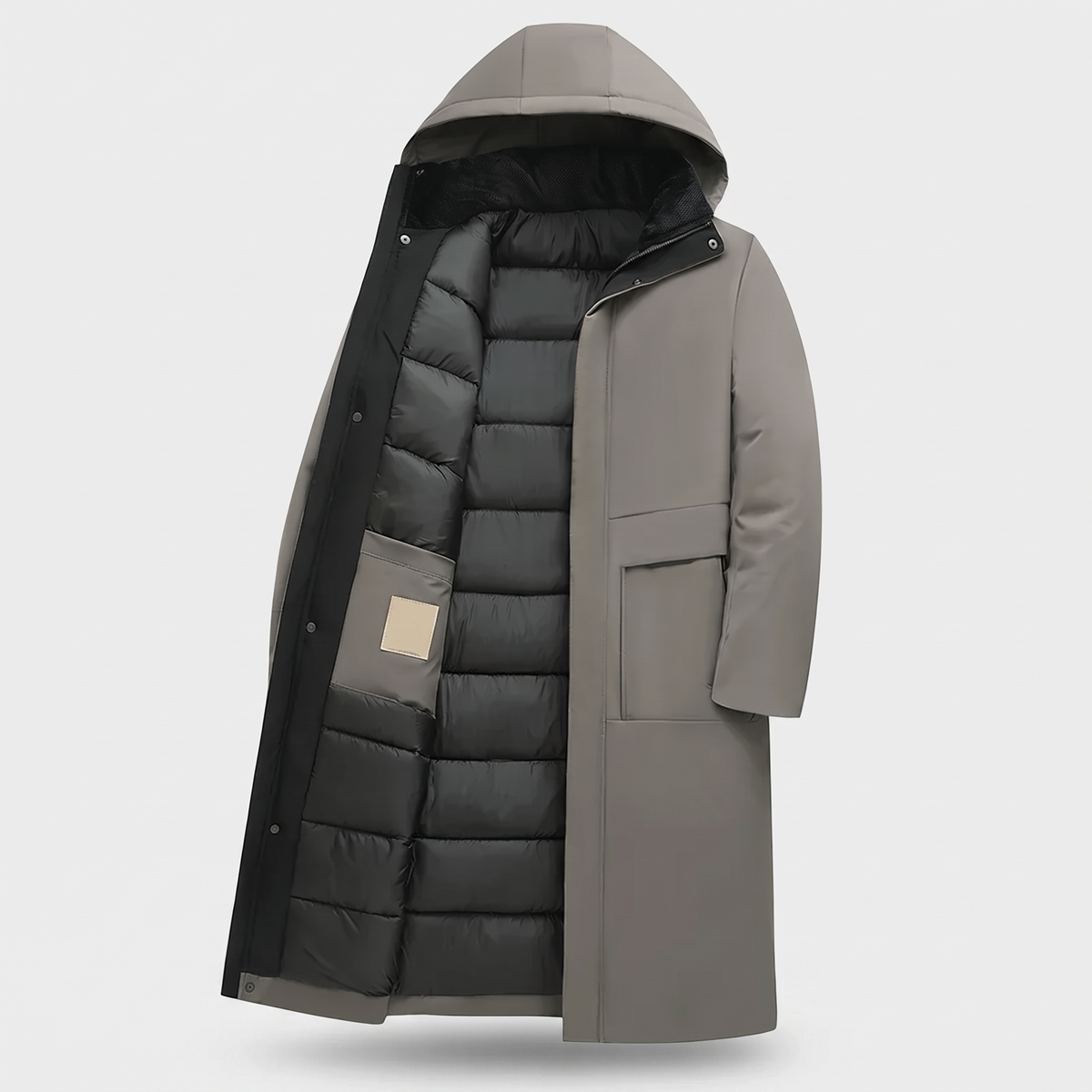 Alexander | Mens Long Winter Quilted Coat with Hood — Padded Insulation in 3 Colors S–3XL | Westmere