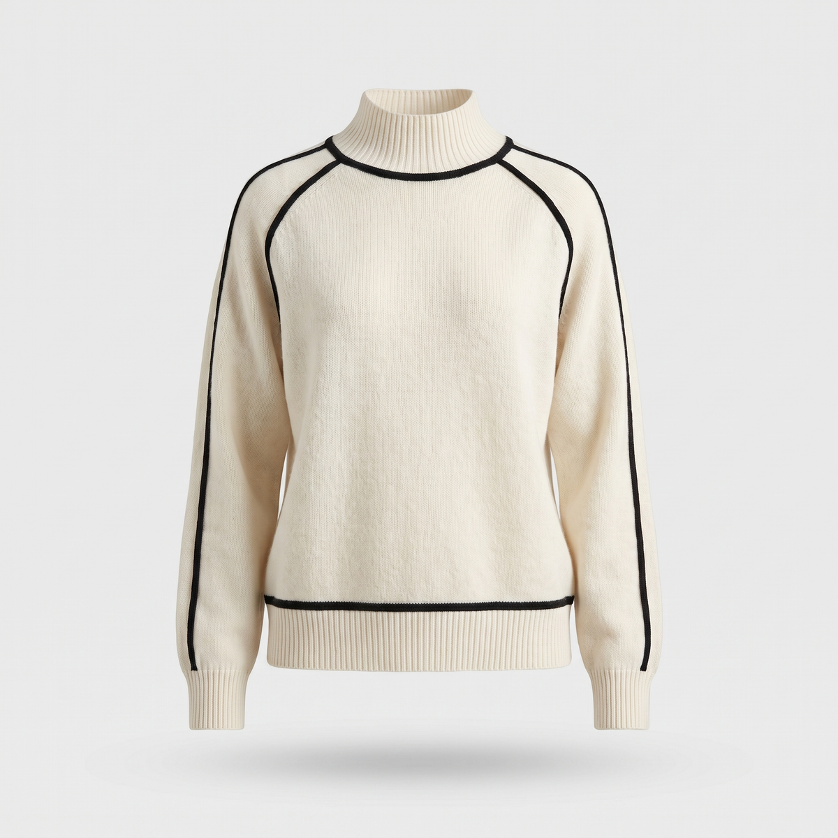 Women's Bio Turtleneck Sweater, Sustainable Design | Ultra-Soft Breathable Feel, Classic Fit | Brown, Grey or Off White | S–XL
