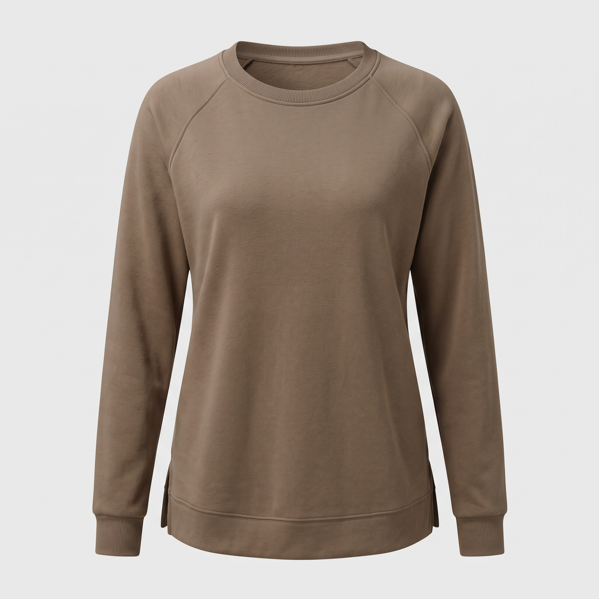 Women's Relaxed Crew-Neck Sweatshirt, Side-Slit Hem | Soft Fleece-Feel, Classic Layer | 11 Colorways | S–5XL